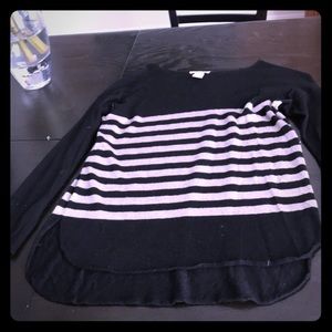Vertical design Black and Tan stripe sweater
